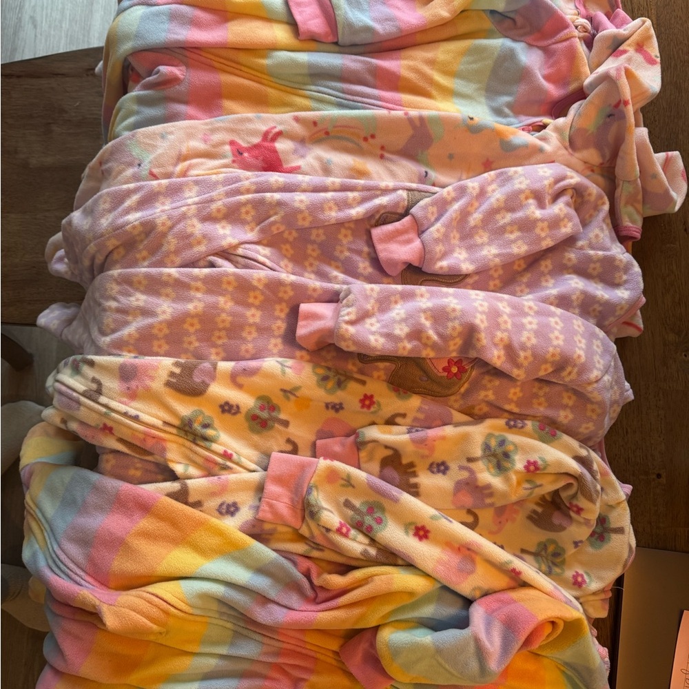 Fleece footie pjs size 3t - bundle of 8